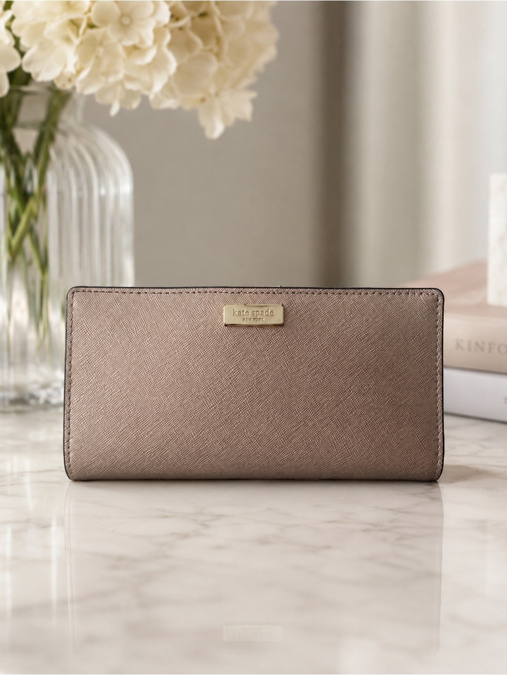 Kate Spade Rose Gold Saffiano wallet